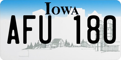 IA license plate AFU180