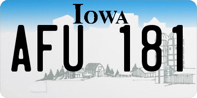 IA license plate AFU181