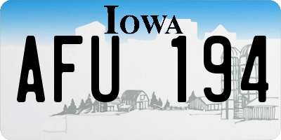 IA license plate AFU194