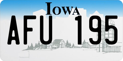 IA license plate AFU195