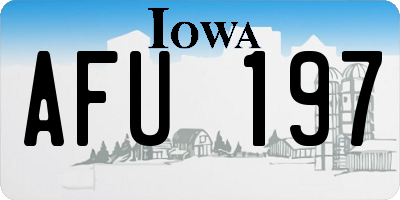 IA license plate AFU197