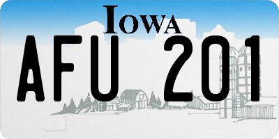 IA license plate AFU201