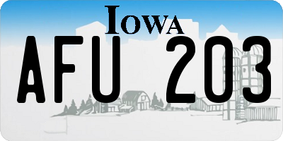 IA license plate AFU203