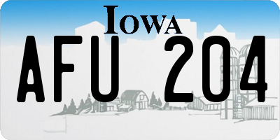 IA license plate AFU204