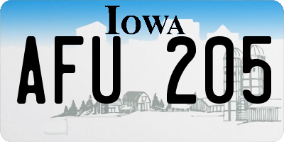 IA license plate AFU205