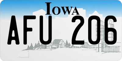 IA license plate AFU206