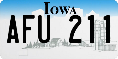 IA license plate AFU211