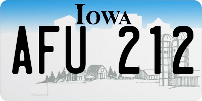 IA license plate AFU212