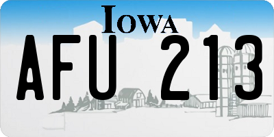 IA license plate AFU213