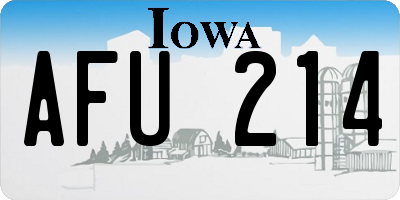 IA license plate AFU214