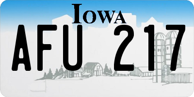IA license plate AFU217