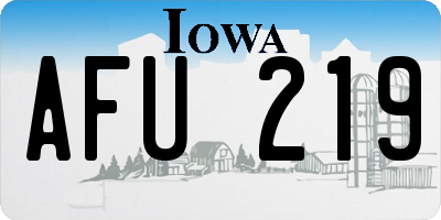 IA license plate AFU219