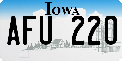 IA license plate AFU220