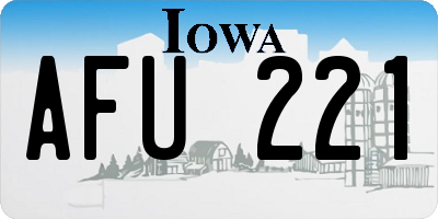 IA license plate AFU221