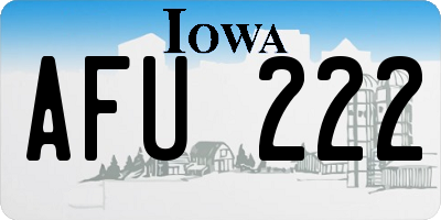 IA license plate AFU222