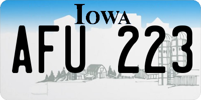 IA license plate AFU223