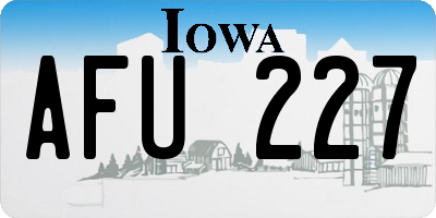 IA license plate AFU227
