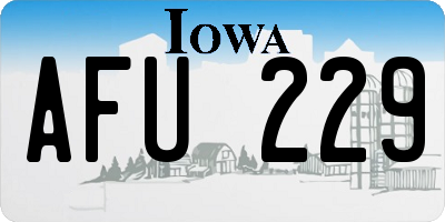 IA license plate AFU229