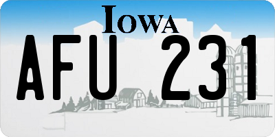 IA license plate AFU231