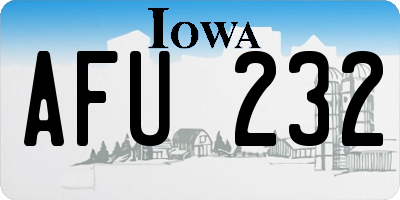 IA license plate AFU232