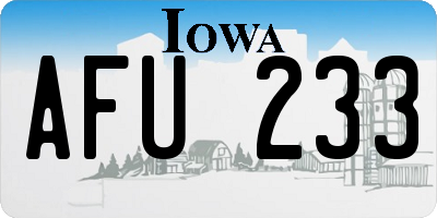 IA license plate AFU233