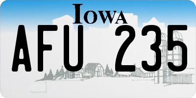 IA license plate AFU235