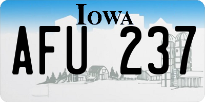IA license plate AFU237