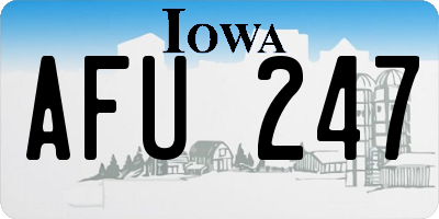 IA license plate AFU247