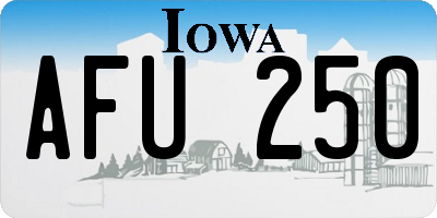 IA license plate AFU250