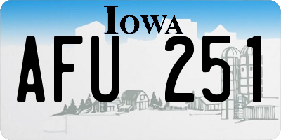 IA license plate AFU251
