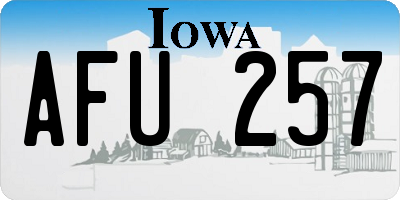 IA license plate AFU257