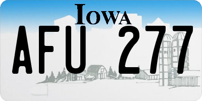 IA license plate AFU277