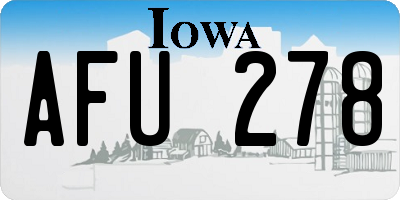 IA license plate AFU278