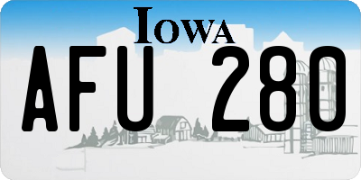 IA license plate AFU280