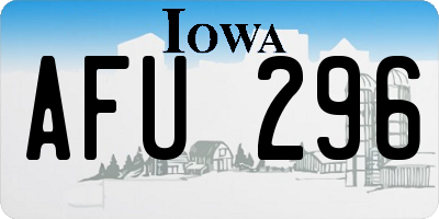 IA license plate AFU296