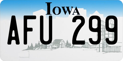 IA license plate AFU299