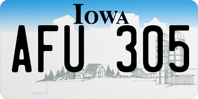 IA license plate AFU305