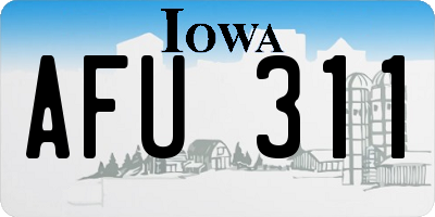 IA license plate AFU311