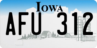 IA license plate AFU312