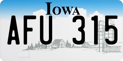 IA license plate AFU315