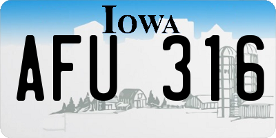IA license plate AFU316