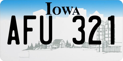 IA license plate AFU321