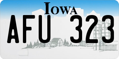 IA license plate AFU323