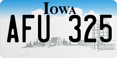IA license plate AFU325