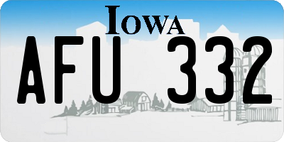 IA license plate AFU332