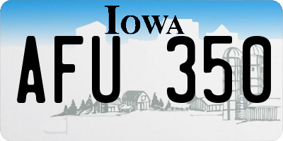 IA license plate AFU350