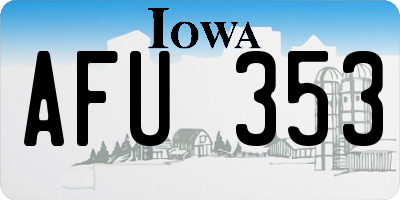 IA license plate AFU353