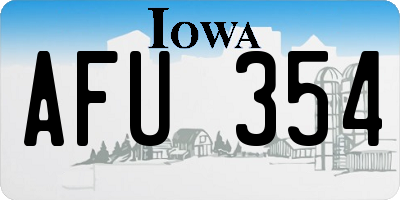 IA license plate AFU354