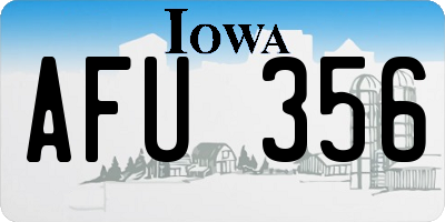 IA license plate AFU356