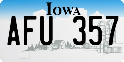 IA license plate AFU357